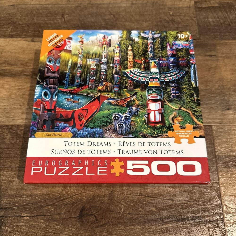 Eurographics 500 Large Piece Puzzle Totem Dreams Large Pieces Complete
